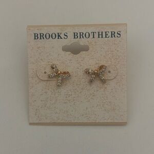 Dainty rhinestone bow earrings